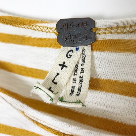 FREE PEOPLE We The Free Mix It Stripe Mustard Top - Picture 7 of 8